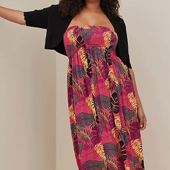 NWT Torrid Midi Gauze Smocked Convertible Dress - Picture 1 of 5